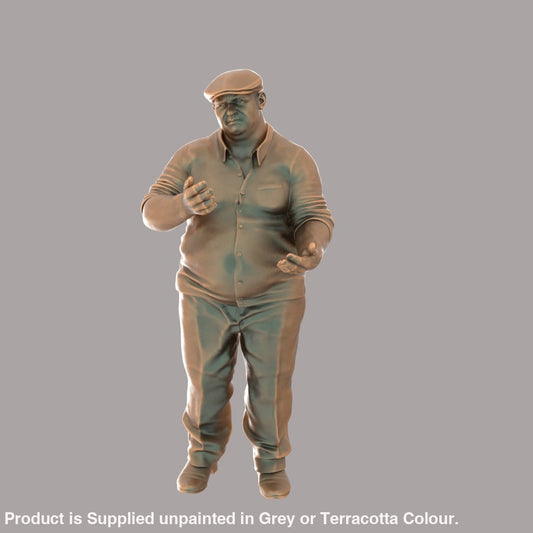 MM274 Large Male in Flat Cap gesturing with Hands Figure