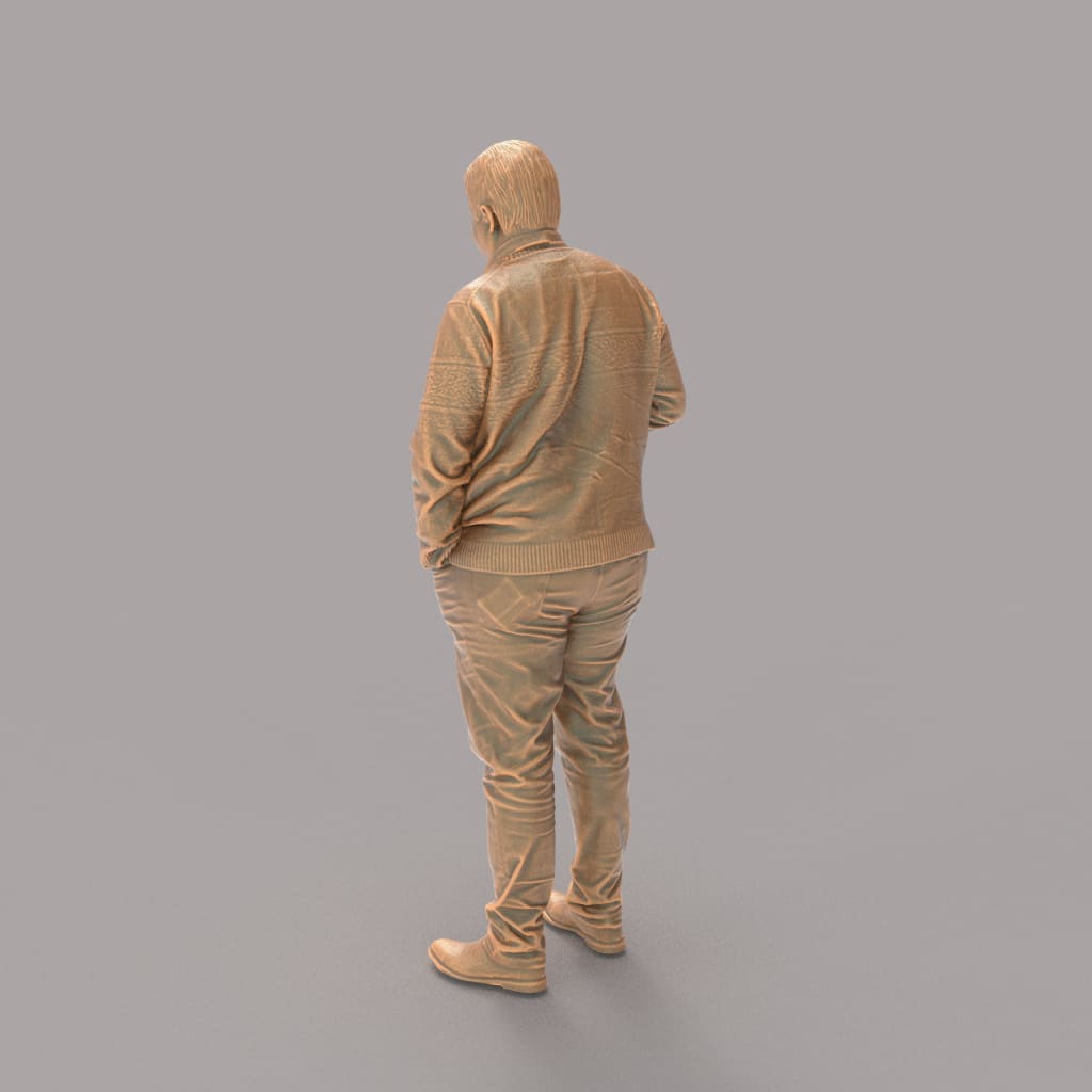 MM284 Grandad in Sweater with Cup of Tea Figure