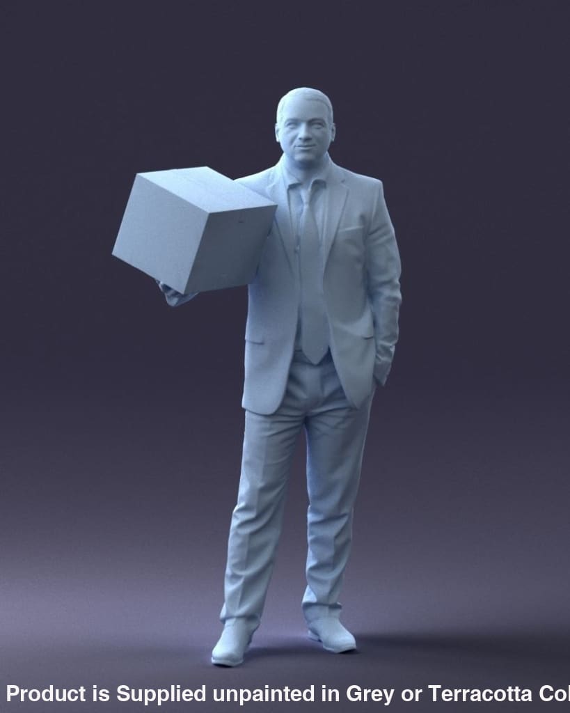 Smart Male With Box Figure