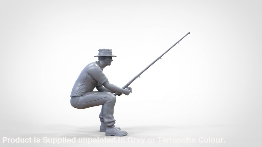 Male Sitting Fishing Figure
