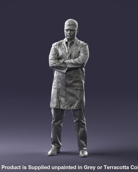 Male In Long White Coat/Butcher/Dr/Shop Keeper Mm386 Figure