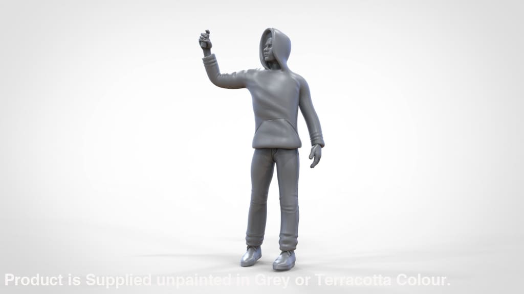 Male In Hoodie Graffiti Artist/vandal Figure