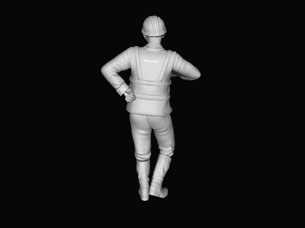 MM409 Builder Arm up Leaning Figure
