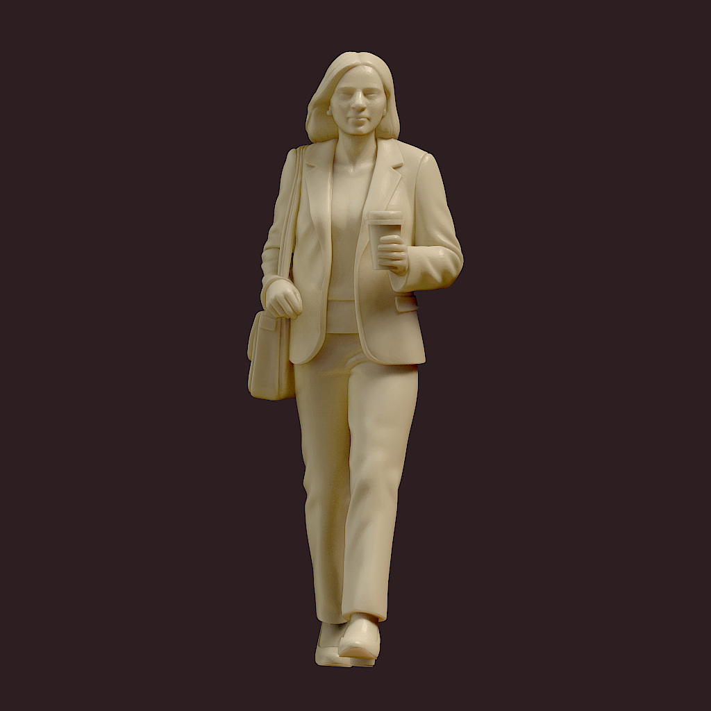 MM4168 Female Walking with Coffee