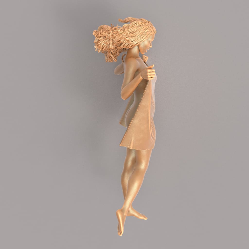 MM432 Young Girl Holding Towel Up 18 + Figure