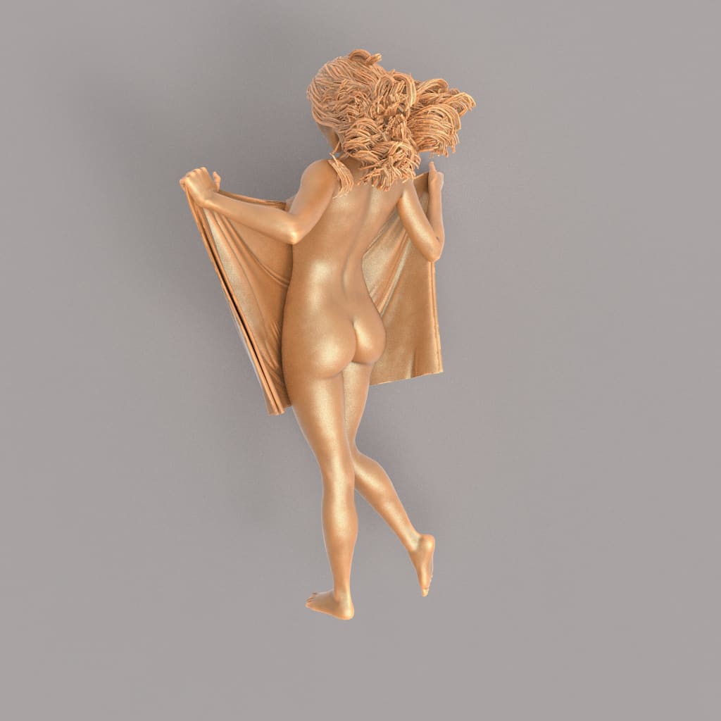 MM432 Young Girl Holding Towel Up 18 + Figure