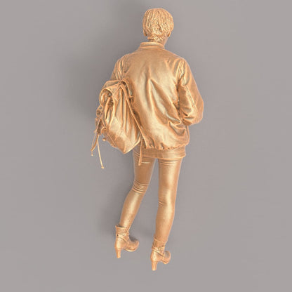 MM445 Female In Leather Jacket and Shoulder Bag Figure