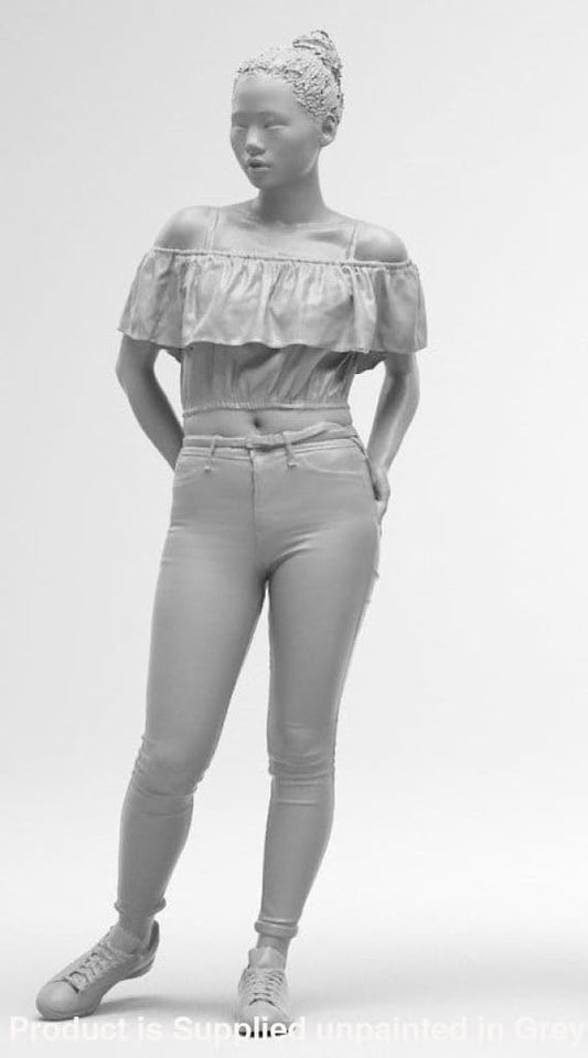 Oriental Female With Hands In Back Pockets Figure