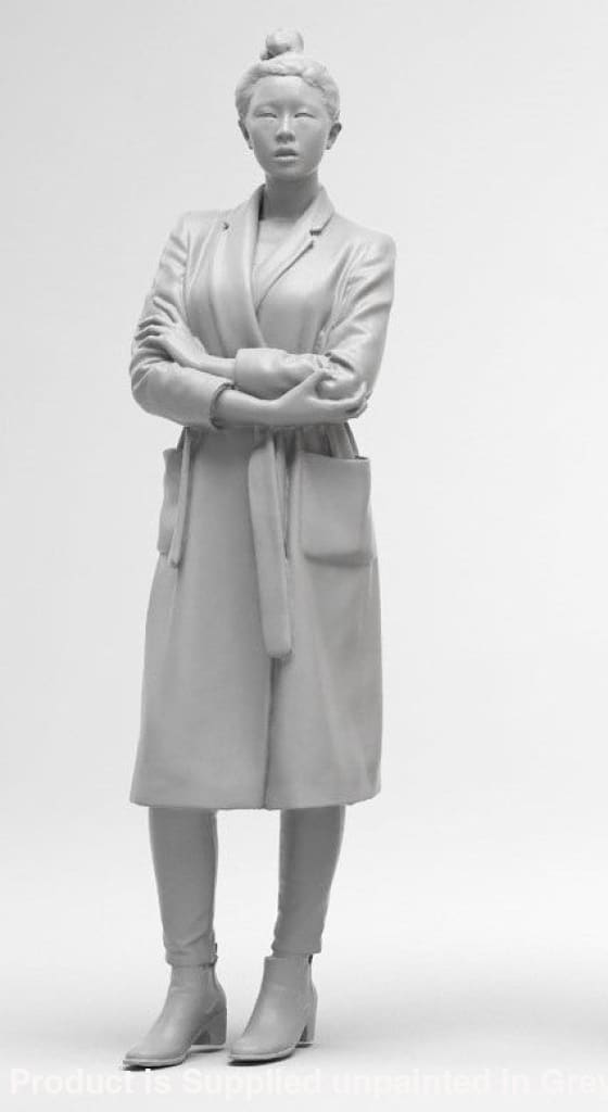 Smart Female In Long Jacket/coat Figure