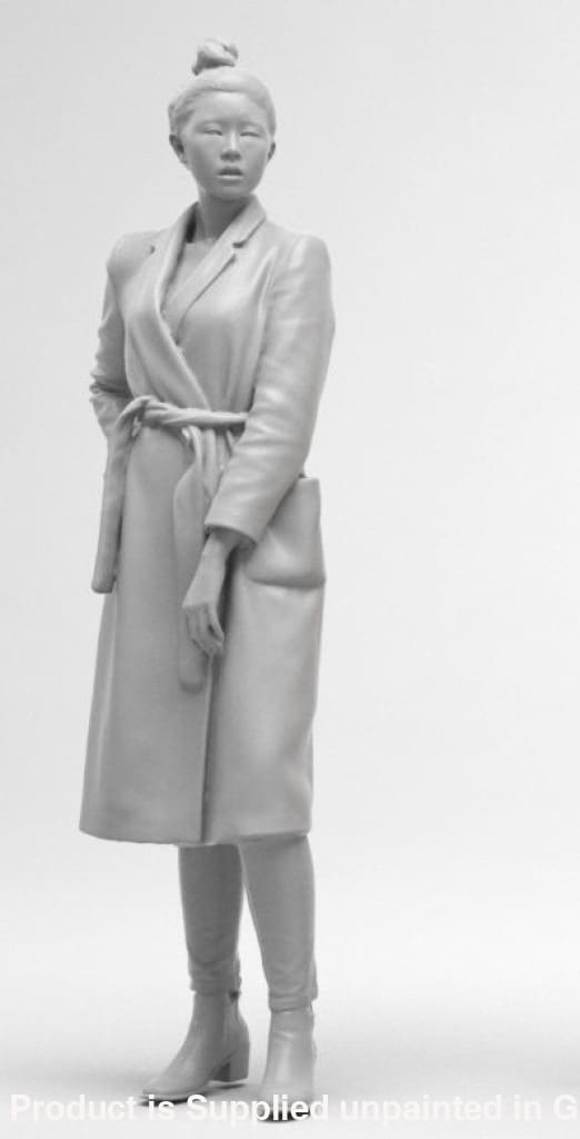 Smart Female In Long Coat Figure