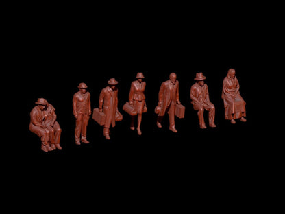 Mm478 Group Of 1940 Era Passengers Oo Gauge Figure