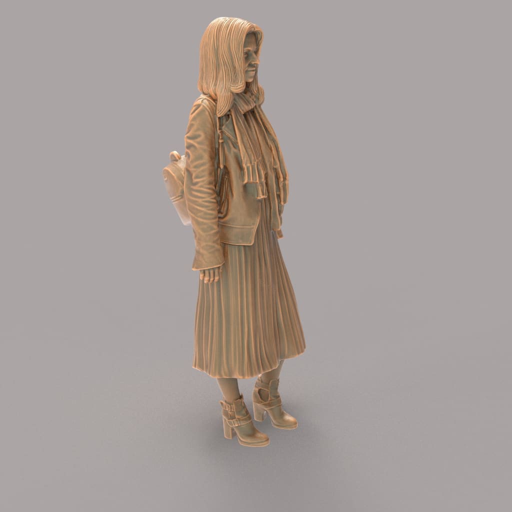 MM485 Very Smart Young lady in Jacket with Handbag Figure