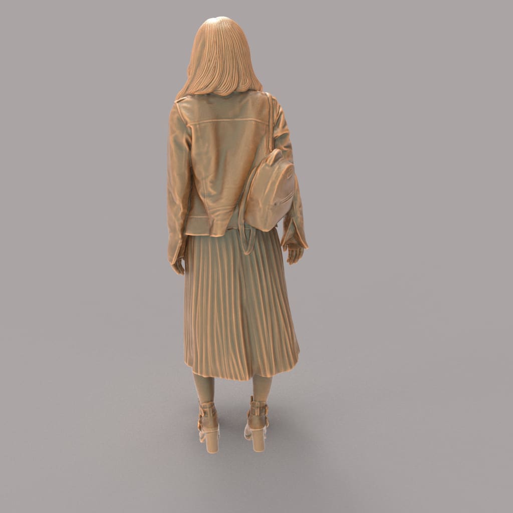 MM485 Very Smart Young lady in Jacket with Handbag Figure