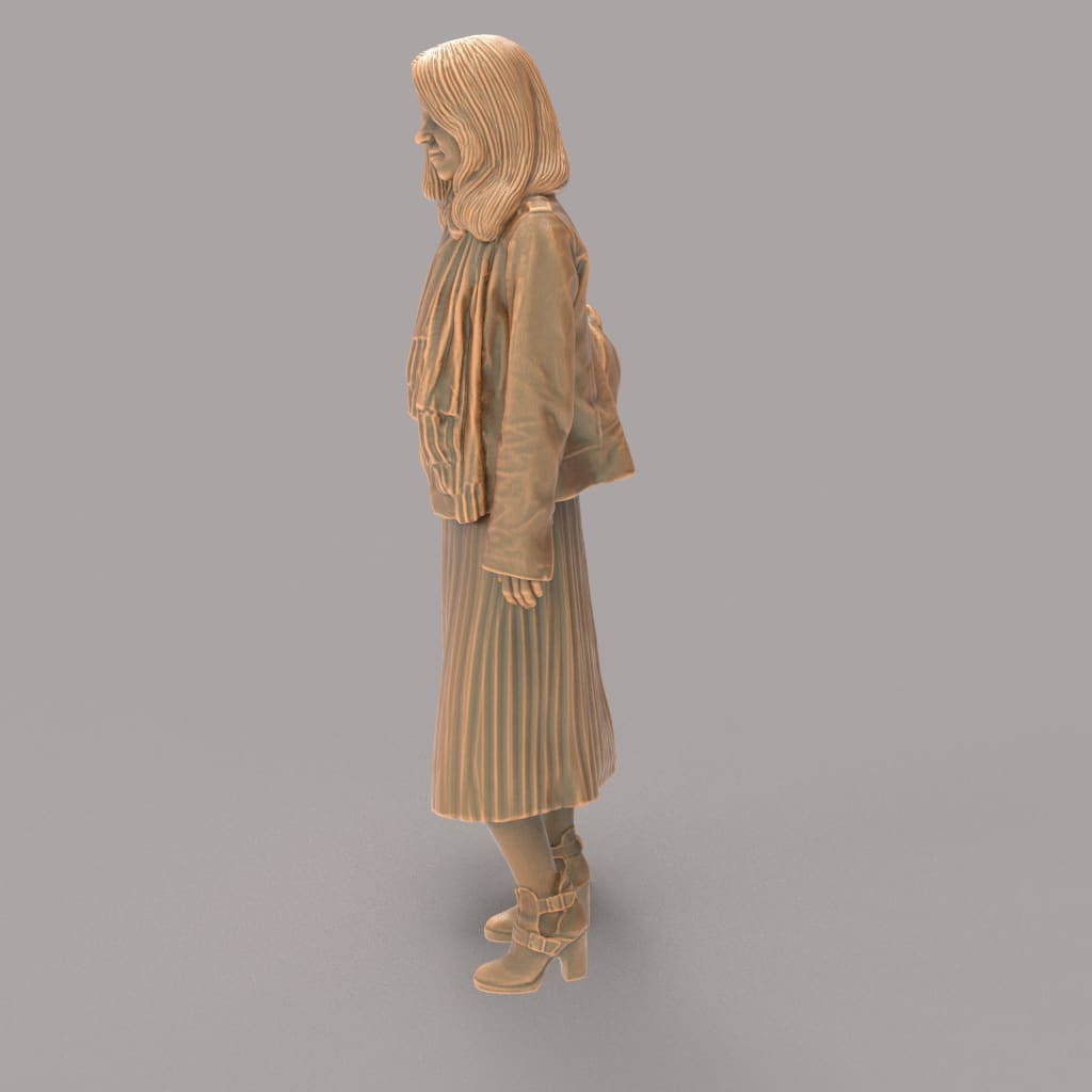 MM485 Very Smart Young lady in Jacket with Handbag Figure