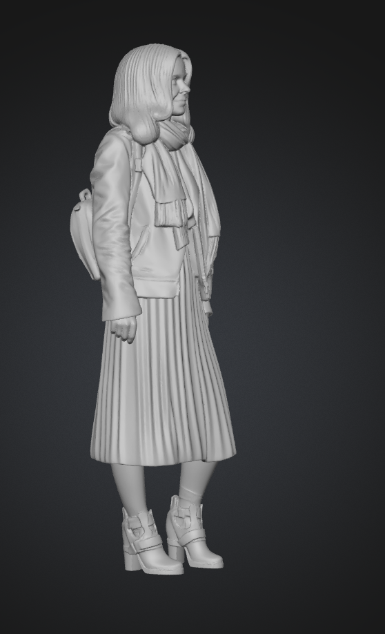MM485 Very Smart Young lady in Jacket with Handbag