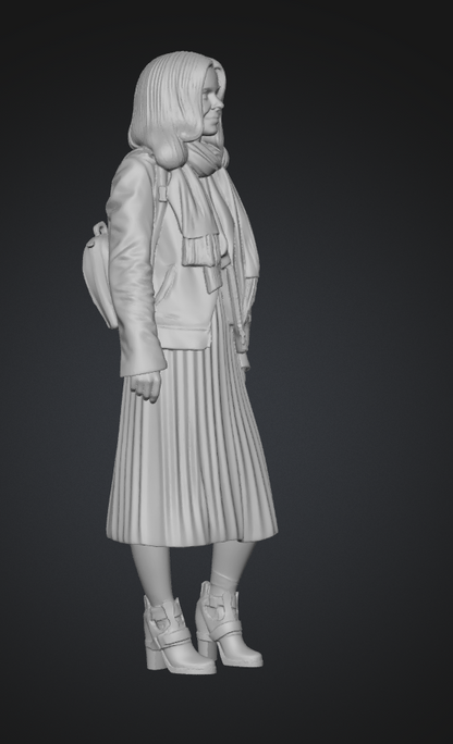 MM485 Very Smart Young lady in Jacket with Handbag