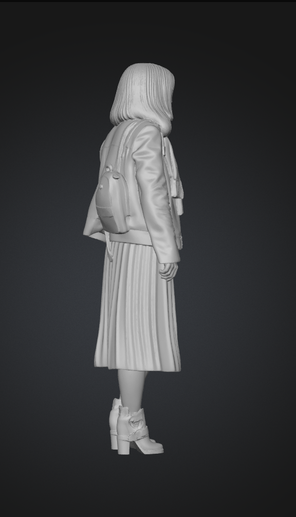MM485 Very Smart Young lady in Jacket with Handbag