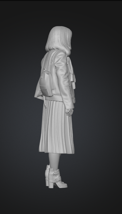 MM485 Very Smart Young lady in Jacket with Handbag