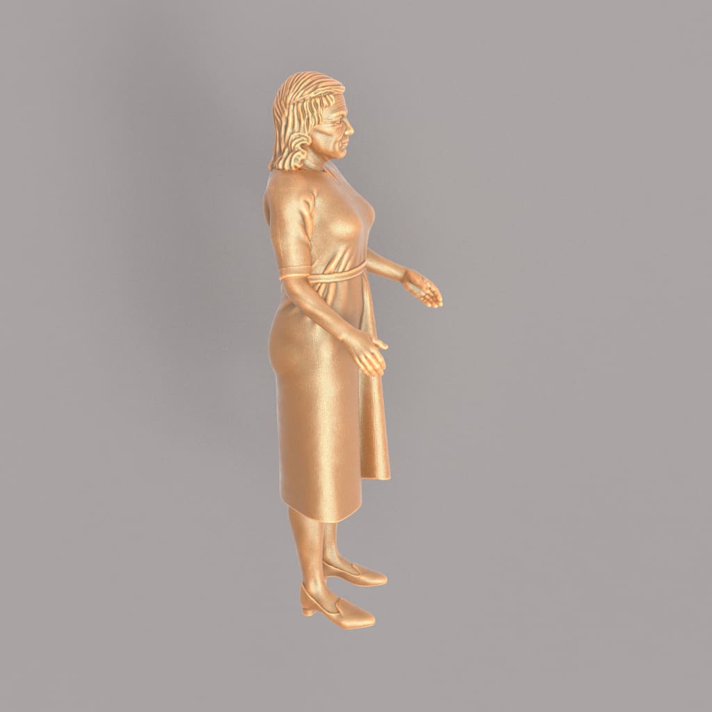 MM555 1940’s Style Lady wearing long dress arms out Figure