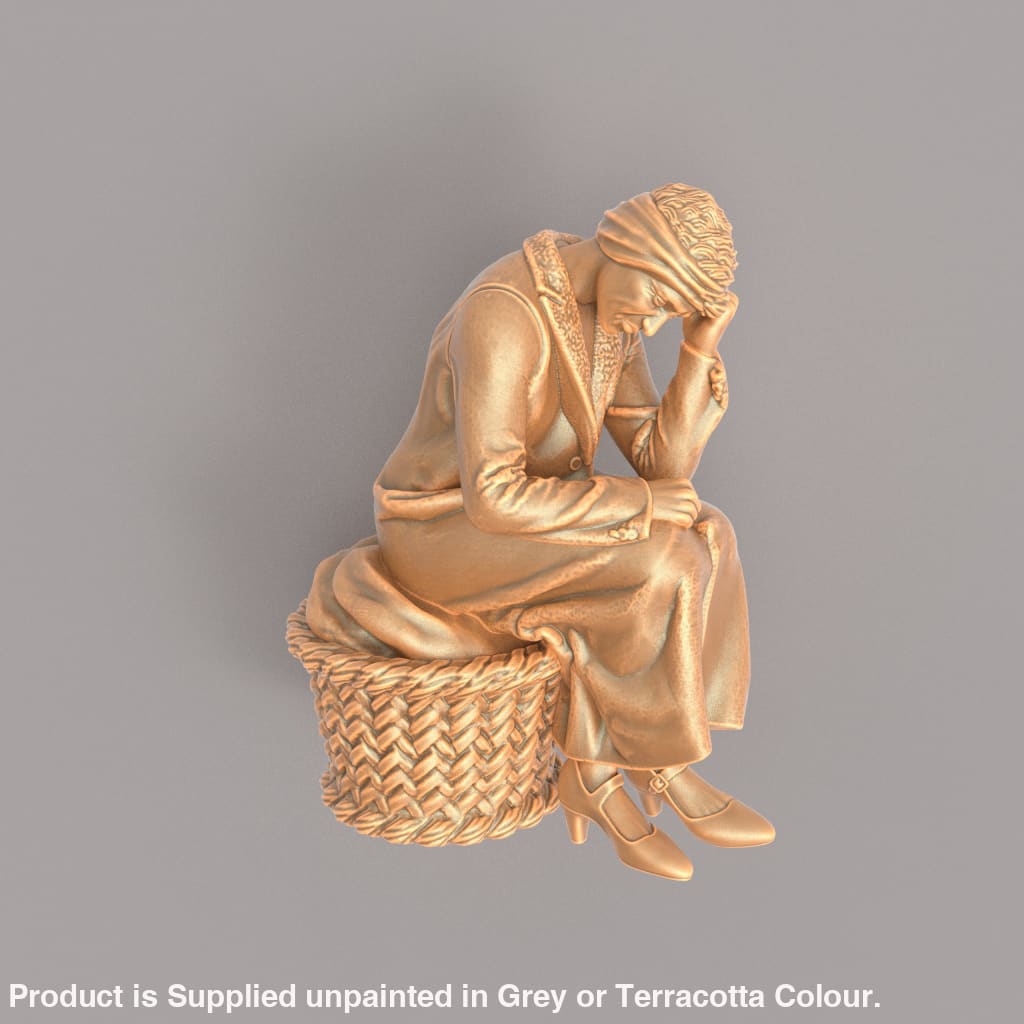 MM566 1940’s Style Female Sitting on Washing Basket Figure