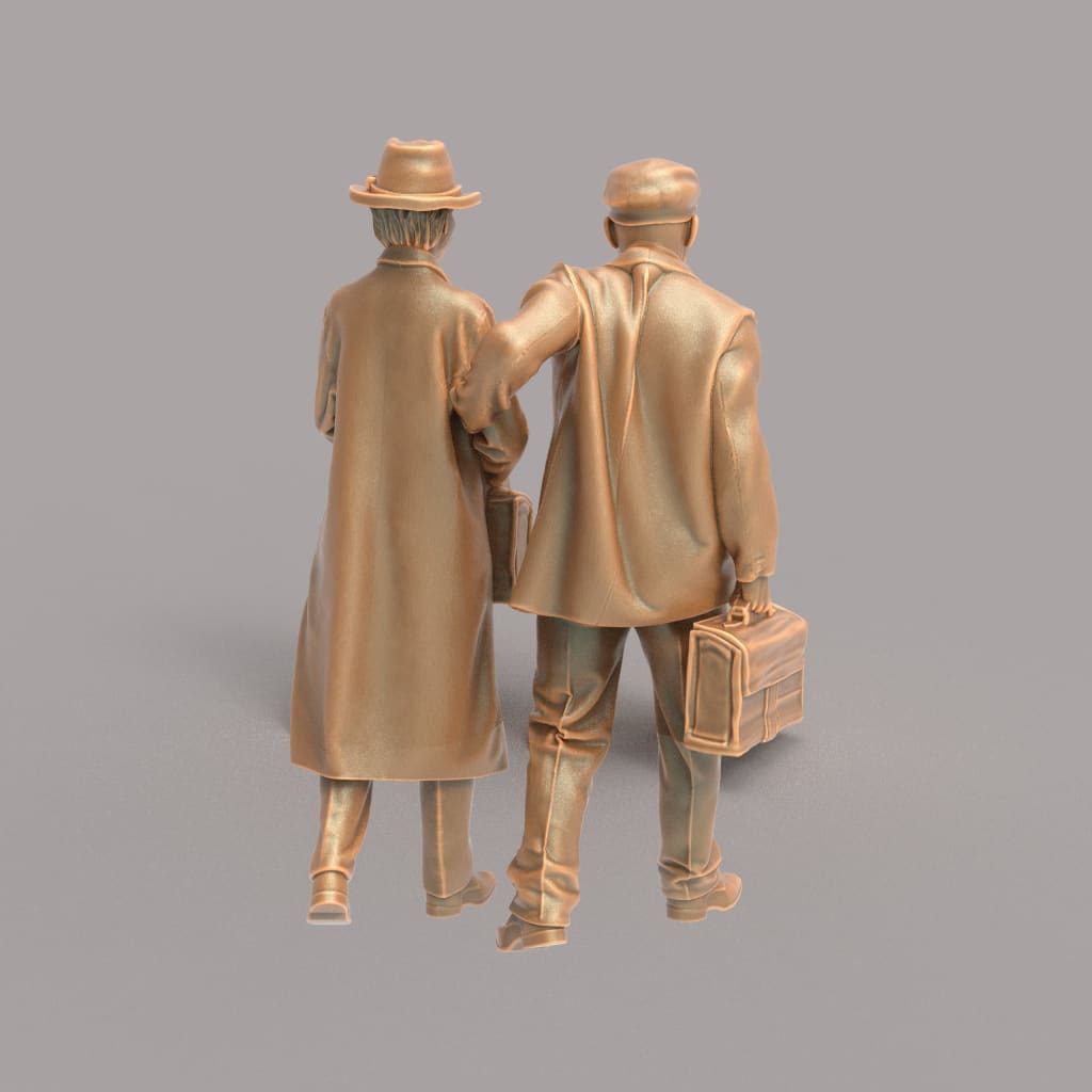 MM567 1940’s Style Pensioners Walking Arm in Arm Figure