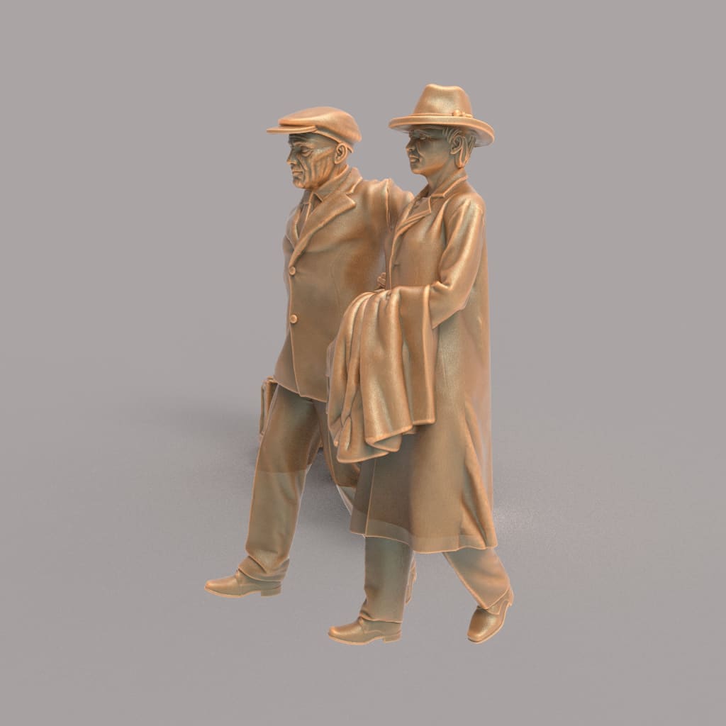 MM567 1940’s Style Pensioners Walking Arm in Arm Figure