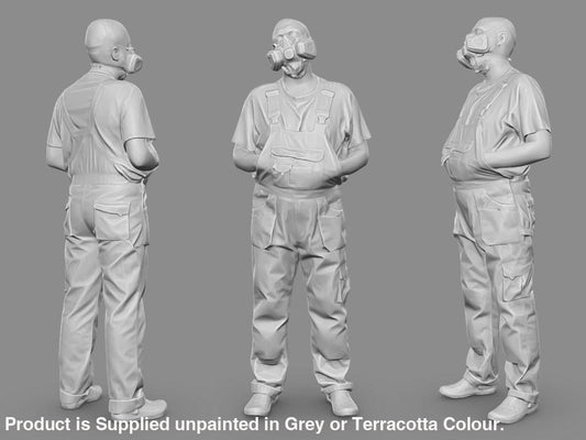 Dave The Builder In Respirator Plastering Figure