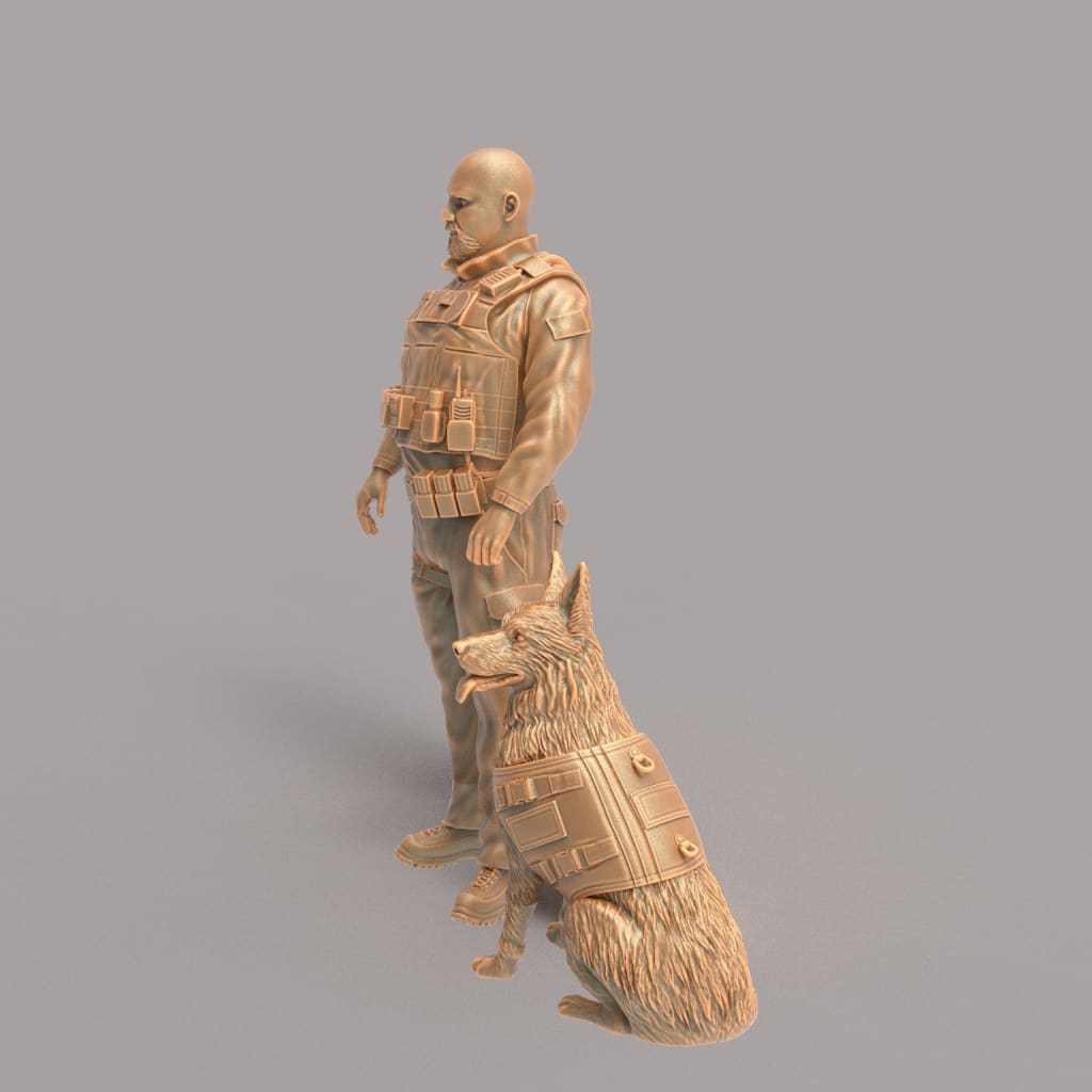 MM629 K9 Police Dog Handler - and Alsatian Figure