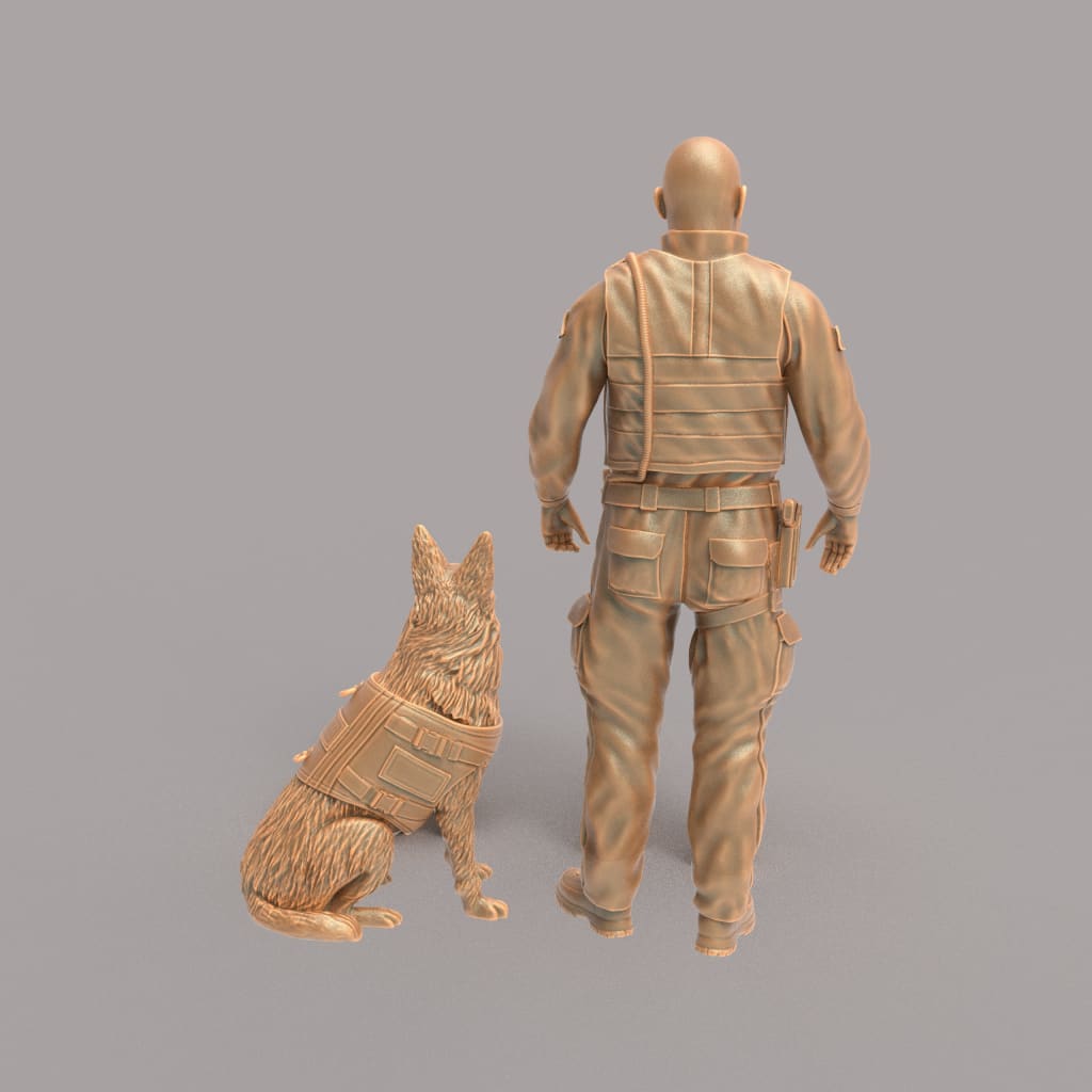 MM629 K9 Police Dog Handler - and Alsatian Figure