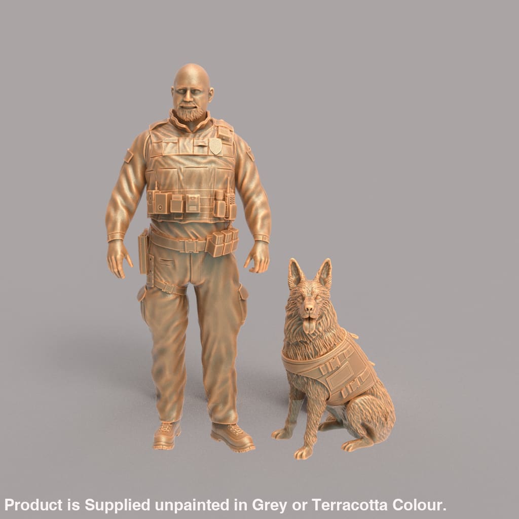 MM629 K9 Police Dog Handler - and Alsatian Figure