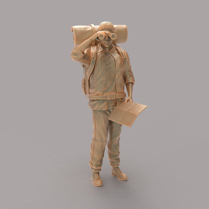 MM633 Male Hiker With Binos and Map Figure
