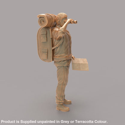 MM633 Male Hiker With Binos and Map Figure