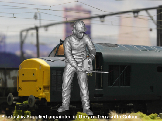 MM714 Forestry Worker With Chainsaw Figure