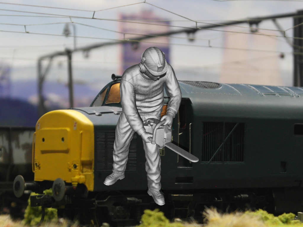 MM714 Forestry Worker With Chainsaw Figure