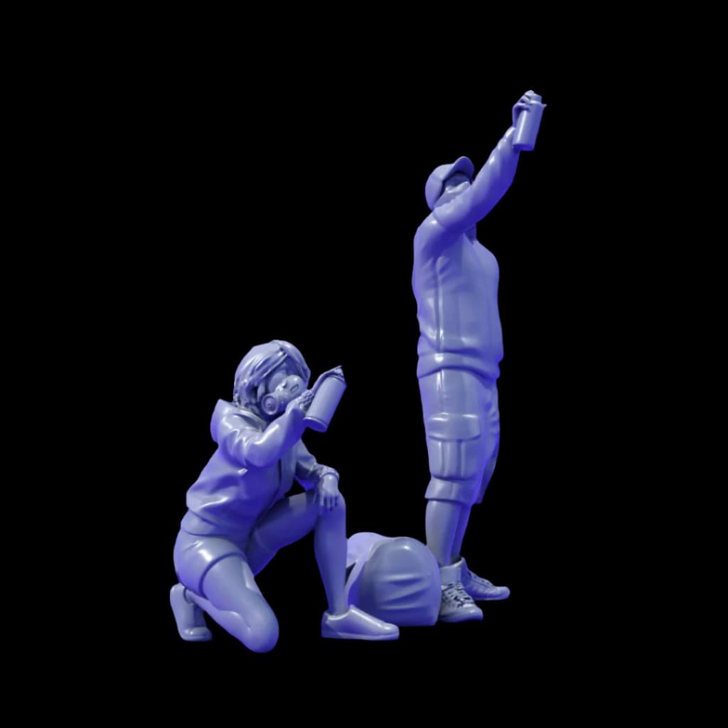 Mm722 Team Of Taggers/Graffiti Artists Figure