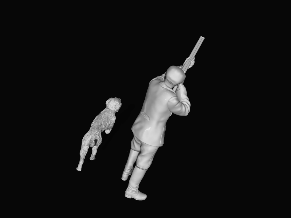 MM729 Farmer Shooting and Dog Figure