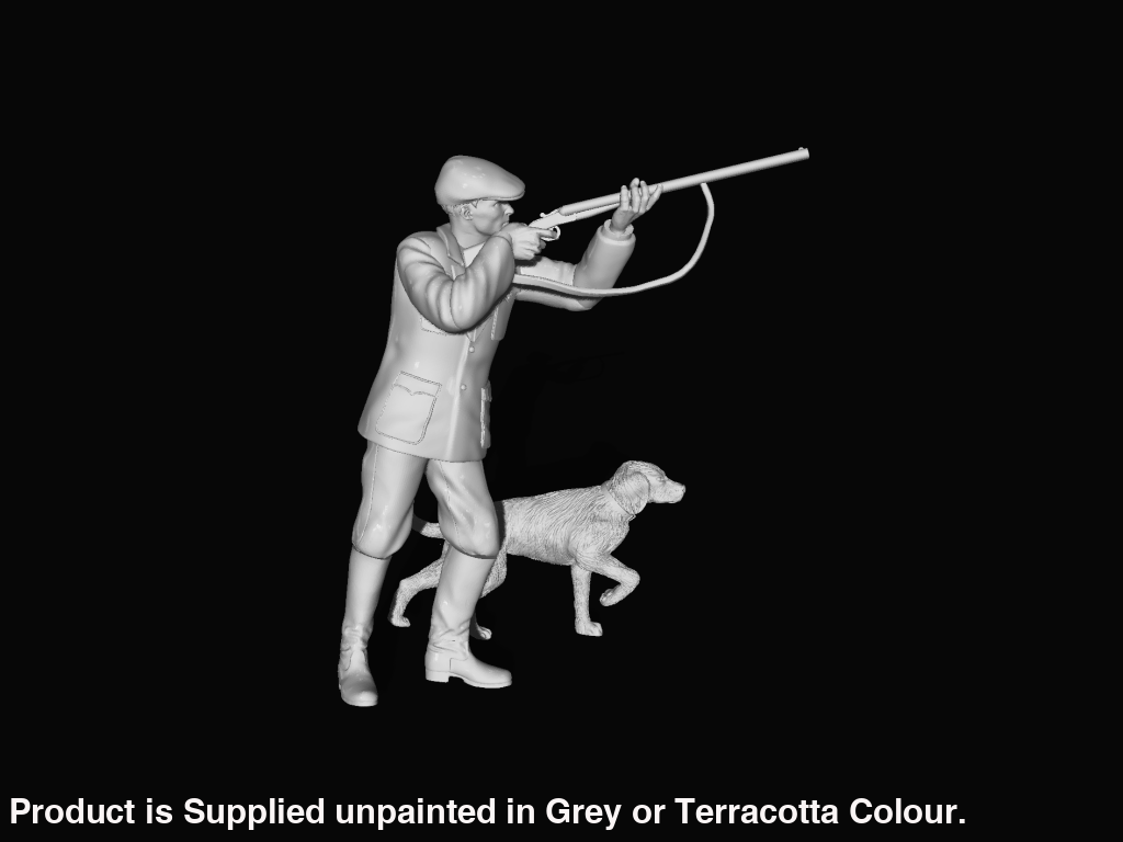 MM729 Farmer Shooting and Dog Figure