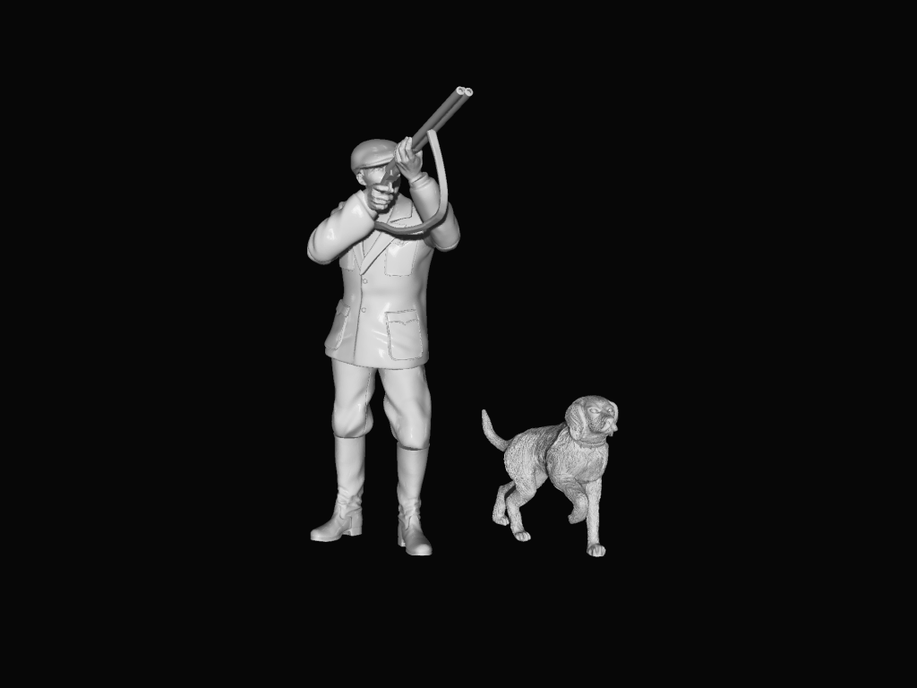 MM729 Farmer Shooting and Dog Figure