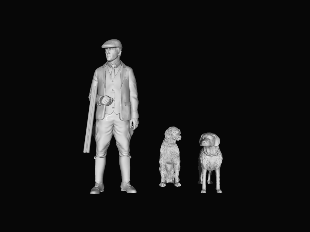 MM731 Farmer Walking and Dogs Trade - Figure