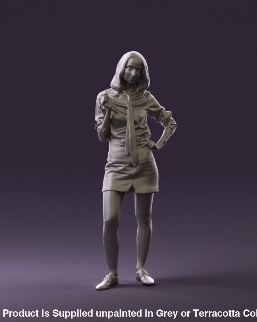 Mm846 Woman In Office Dress Hand On Side Figure