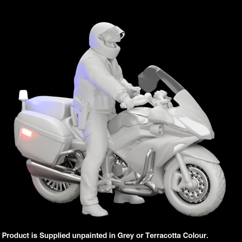 Mm856 Police Motorbike And Rider Stopped Figure