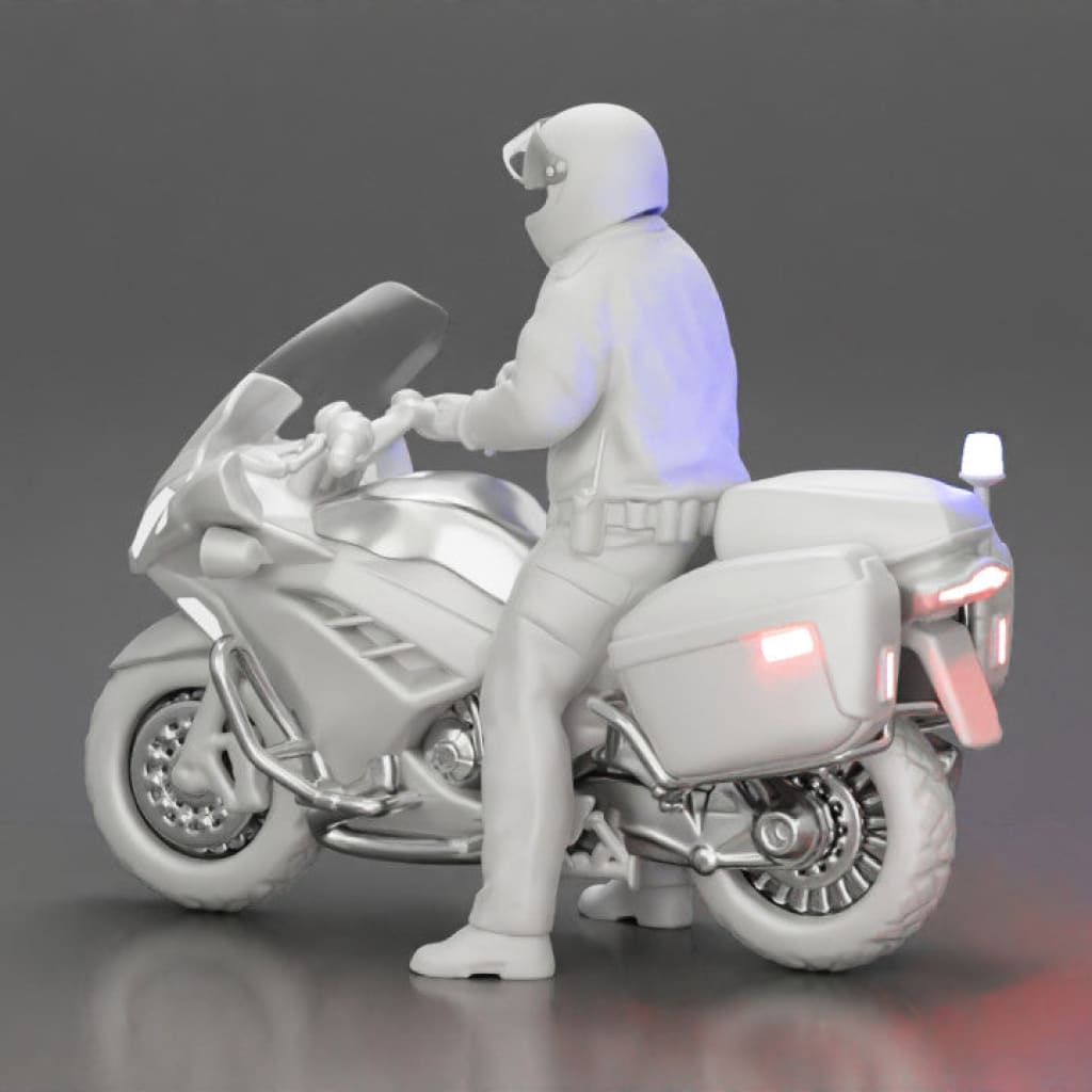 Mm856 Police Motorbike And Rider Stopped Figure
