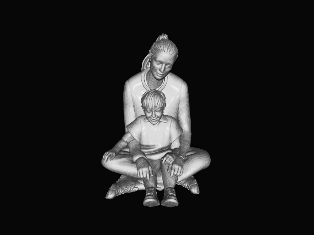 Mm885 Mum Sitting On Floor With Son Figure