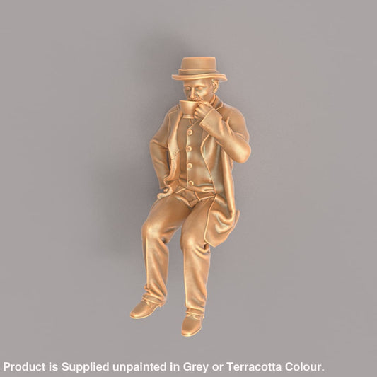 MM930D Edwardian/Victorian Male Sitting Drinking Tea Figure