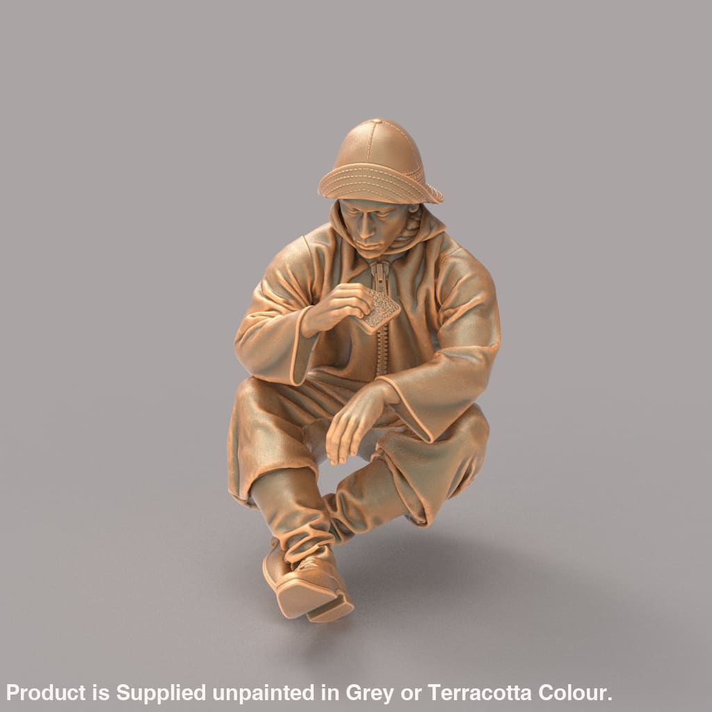 MM939 Fisherman Sitting Eating Figure