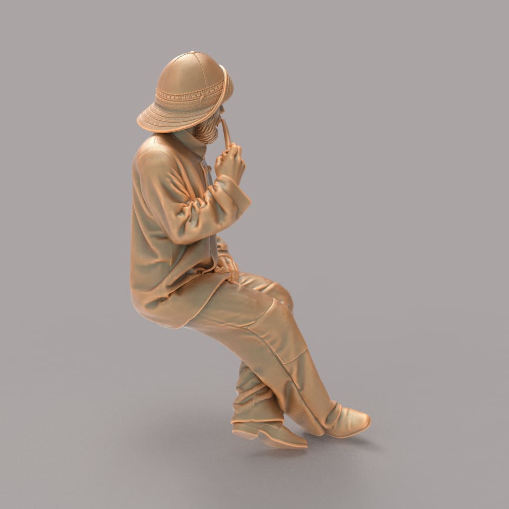 MM941 Fisherman Smoking Figure