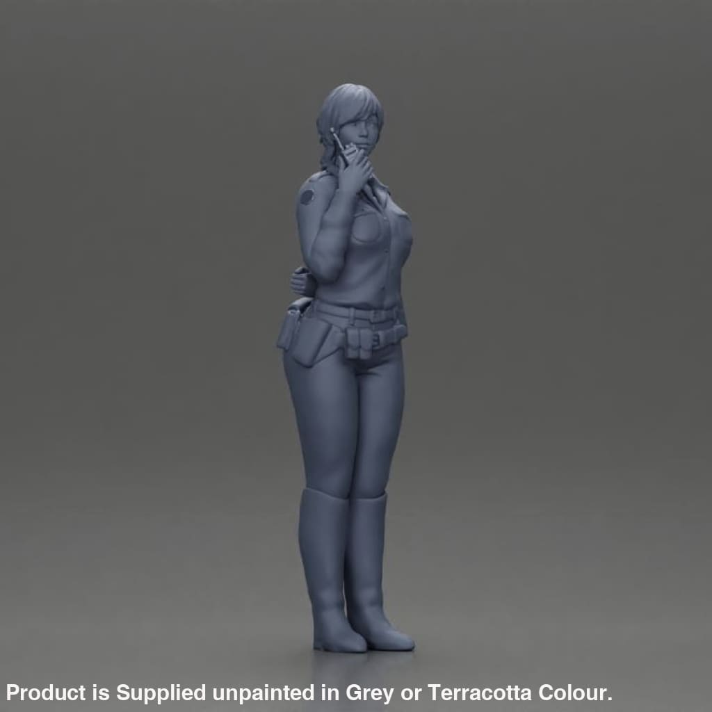Mm960 Police/Security Girl Standing Speaking Into A Radio Figure