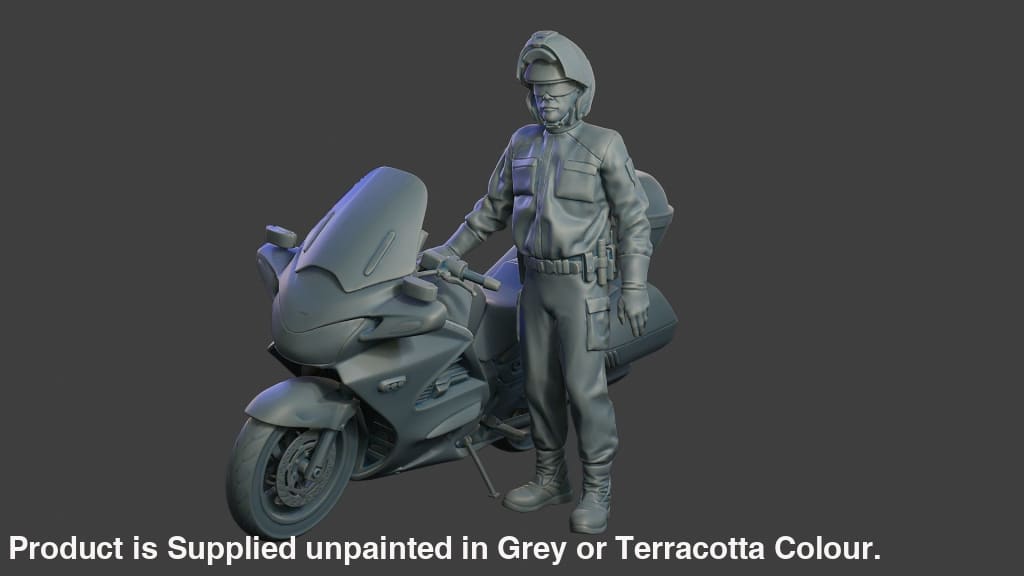 Mm963 Police Motorbike And Rider Armed Figure