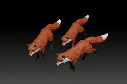 Mma009 Standing/Walking Fox X 3 Animal