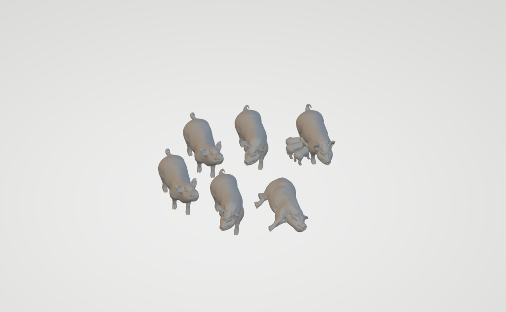 Mma026 Pig Sty And Pigs Oo Scale Animal